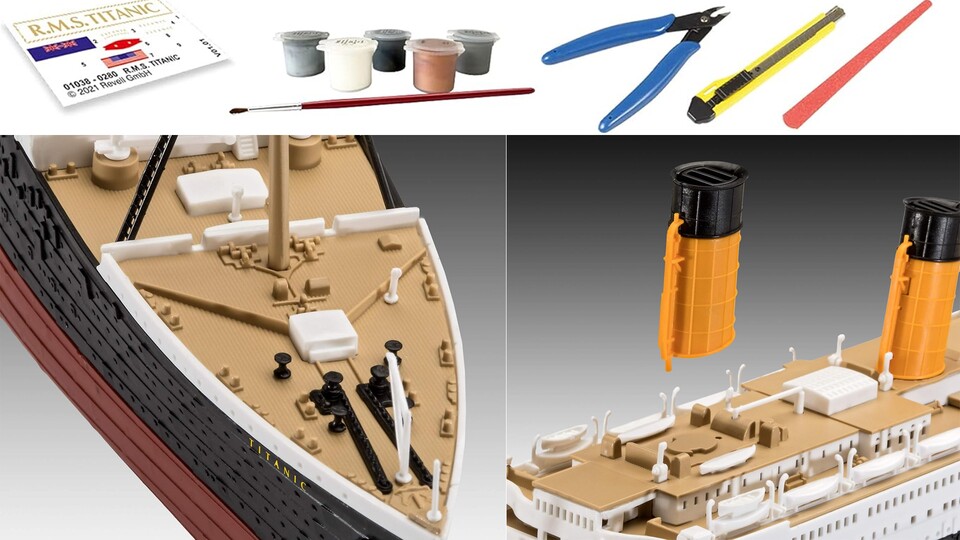 Die Adventskalender kommen mit Farben, einer Zange, Cuttermesser und Feile, um die Sets wie ein Profi zusammenzubauen.