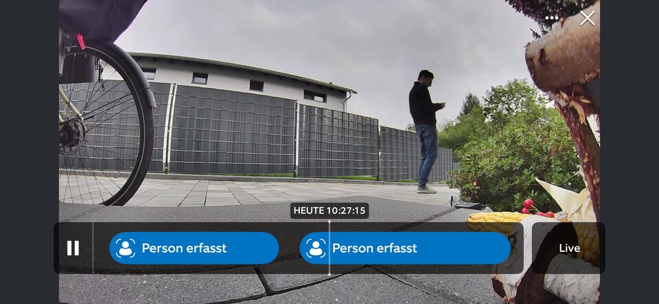 So sieht das in der App aus, wenn eine Person (hier ich) erfasst wurde. (Bildquelle: Mirco KämpferGameStar Tech)