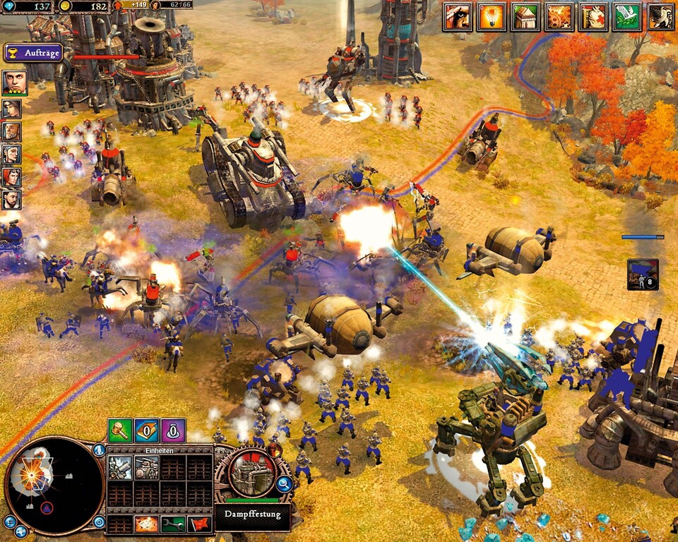 In Rise of Legends kämpfen drei fiktive Völker um eine wertvolle Ressource.
