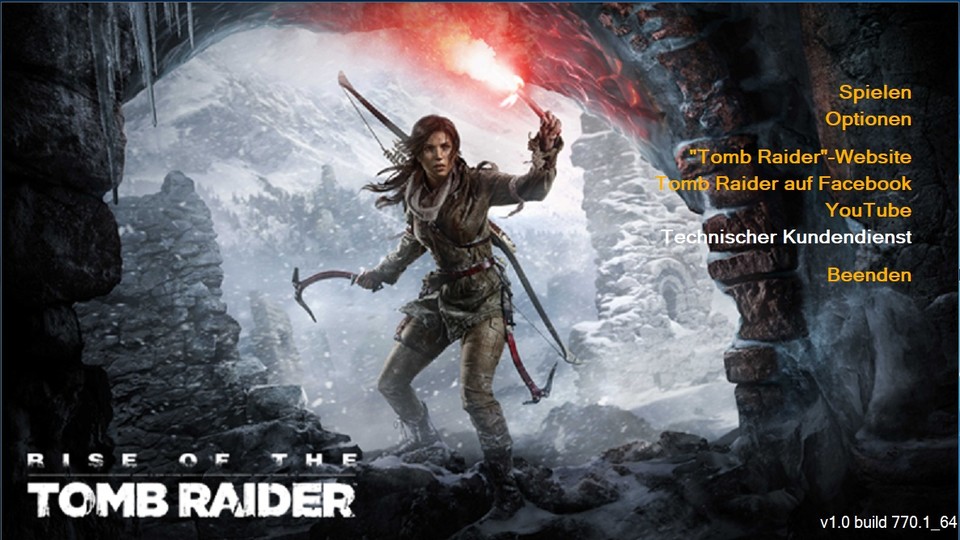 Die neueste Versionsnummer von Rise of the Tomb Raider (unten rechts zu erkennen) sorgt mit Ryzen-CPUs unter DirectX 12 teils für deutlich mehr Leistung als bisher.