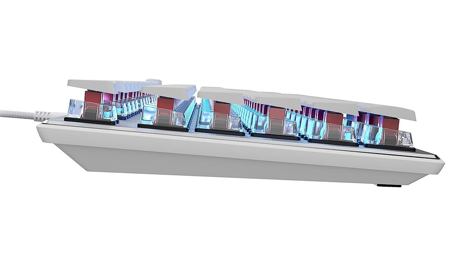 Eine echter Augenschmaus: Die intelligenten Beleuchtungsfeatures der Roccat Vulcan Pro TKL machen auf eurem Schreibtisch einiges her!