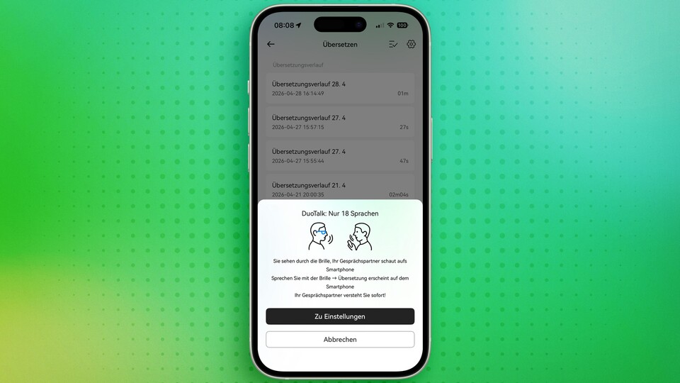 Zum Übersetzen ist die Brille tatsächlich sehr gut geeignet – allerdings eher in einem natürlichen Gespräch.