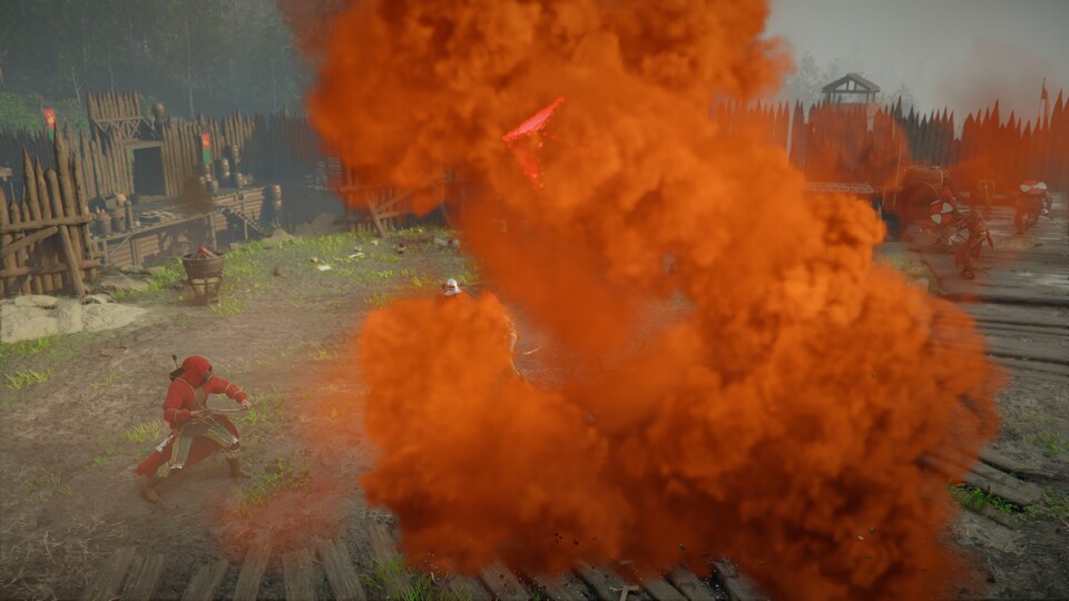 Der Rote Albtraum nutzt Bereichsangriffe, die euch zurückwerfen, ihr müsst zwingend ausweichen.