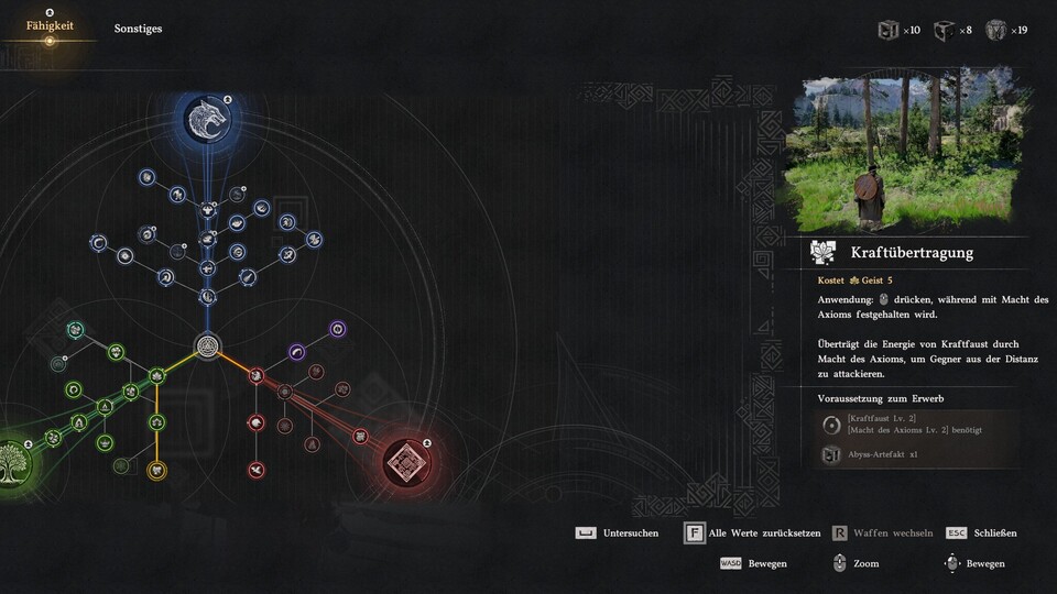Kraftübertragung findet ihr unten links im grünen Skillbaum.
