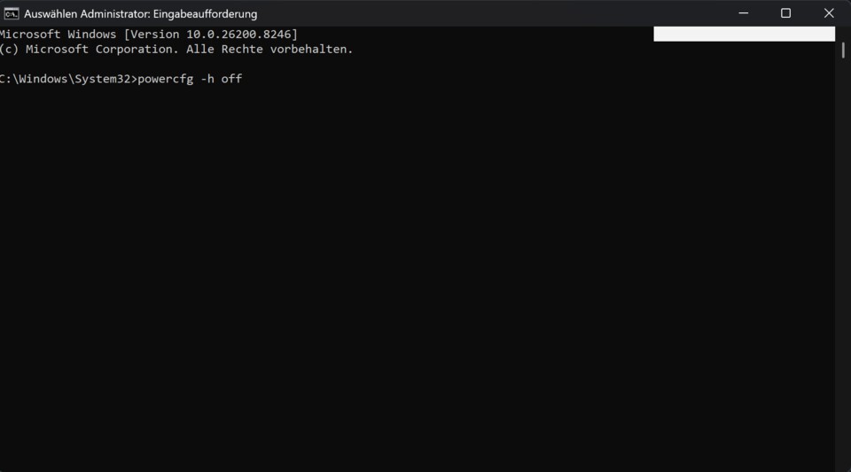 Über die Eingabeaufforderung von Windows könnt ihr am schnellsten den Ruhezustand deaktivieren.