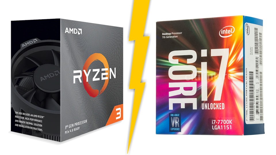 Sowohl die neuen Ryzen-3-Prozessoren als auch Intels etwa drei Jahre alter Core i7 7700K bieten vier Kerne und acht Threads.
