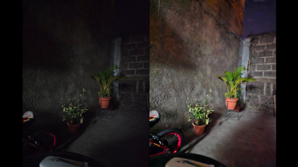 Links: ohne Nacht-Modus; Rechts: mit Nacht-Modus. Solche Ergebnisse sind bei heutigen Smartphones zu erwarten. (Bild: Edwards Urbina)