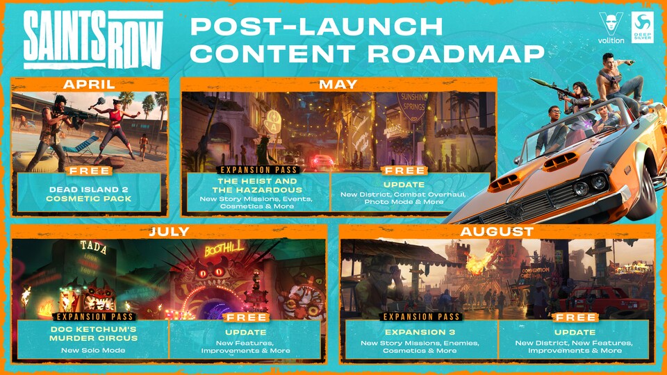 So sieht die 2023-Roadmap für Saints Row aus.