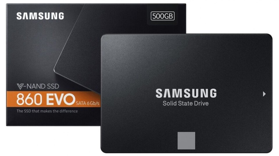 Samsung 860 EVO Basic: 250 GByte für die SATA-Schnittstelle.