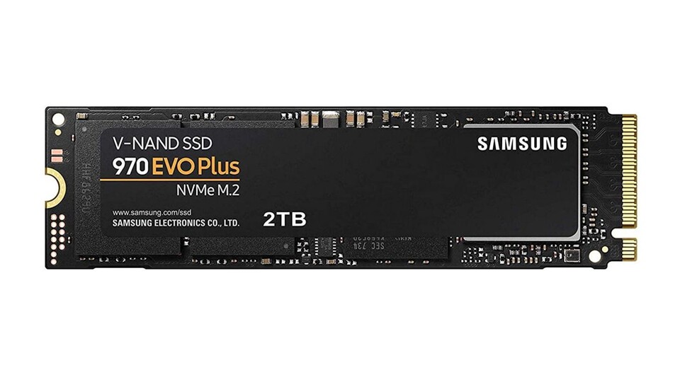 Die Samsung 970 Evo Plus 2TB arbeitet dank M.2 NVMe mit Geschwindigkeiten von bis zu 3.500 MB/s.