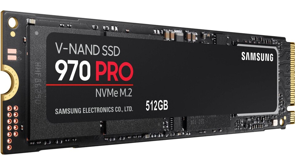 Samsung 970 Pro 512 GByte - schneller Speicher für den M.2-Slot mit NVMe-Support.