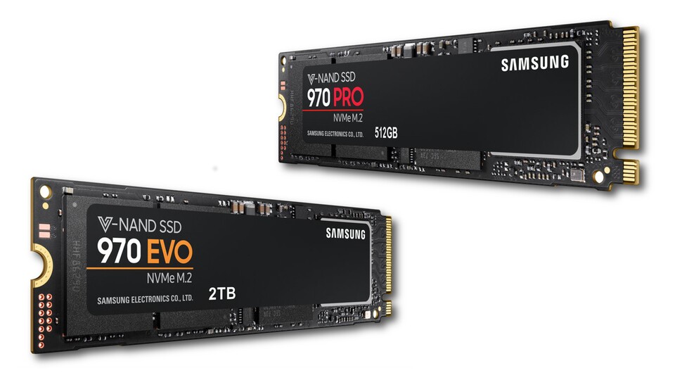 Samsungs rasante M.2 SSDs 970 Pro und Evo gibt es aktuell günstiger.