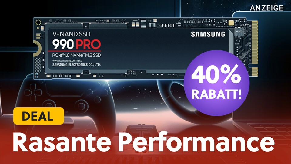 Bei Amazon spart ihr euch aktuell fast 100€ auf die sagenhaft schnelle Samsung 990 PRO SSD!