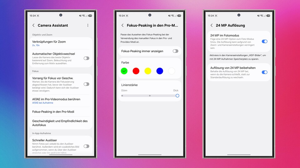 Neben Foto-Optionen bietet die App auch erweiterte Videofeatures. Ihr könnt etwa den Ton über externe Kopfhörer überwachen. (Bild: Skymakers Designer)