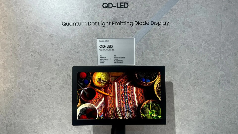 Auf Display Week 2024 zeigte Samsung den QD-LED. (Bild: Samsung Display)