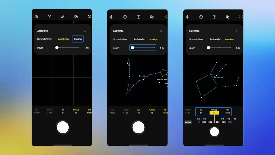 Expert RAW bietet gegenüber der Standard-App einige zusätzliche Optionen.