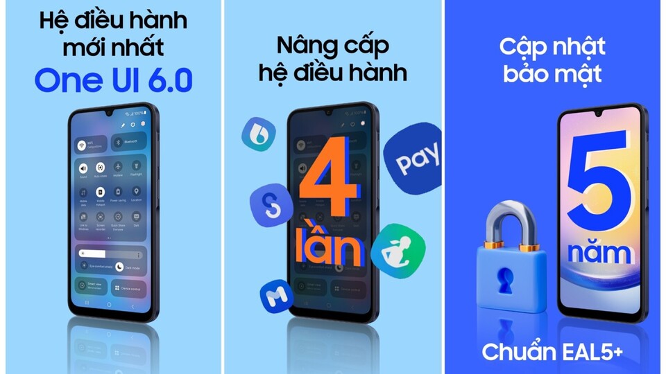 Alle drei Handys werden 5 Jahre lang mit Updates versorgt. (Bild: Samsung Vietnam)