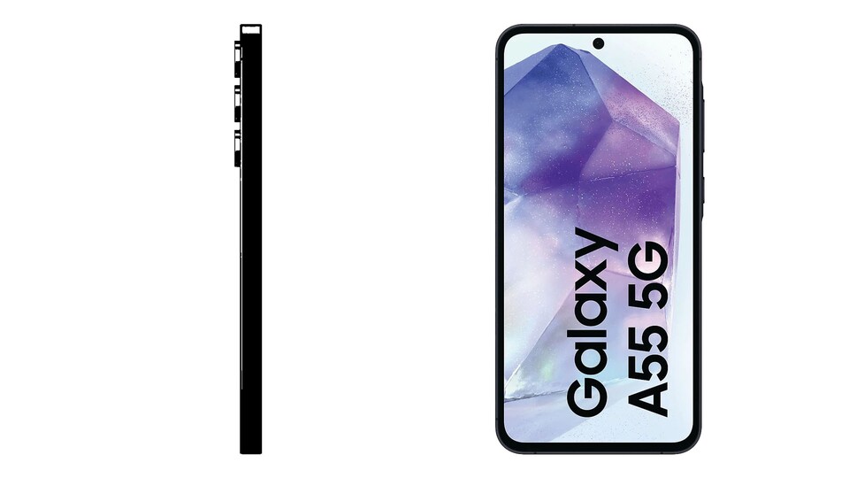 Die dünnen Displayränder verleihen dem A55 einen Hauch von Eleganz, der sich sonst nur in Oberklasse-Smartphones finden lässt.