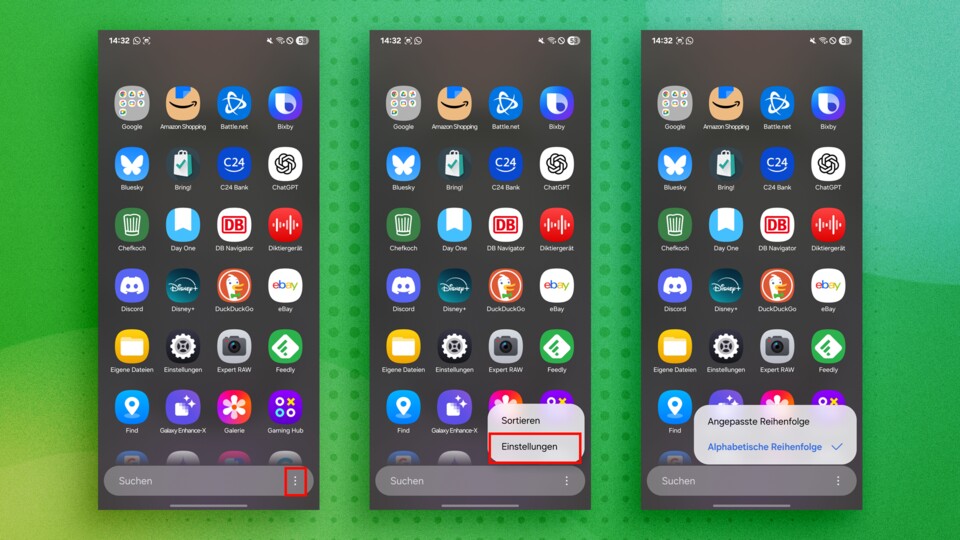 Kein Witz: Den vertikalen App Drawer gibt es bei Samsung-Handys erst seit 2025 (One UI 7).