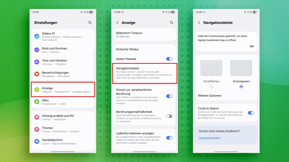 Die altbekannten Schaltflächen könnt ihr wahlweise weiterhin nutzen.