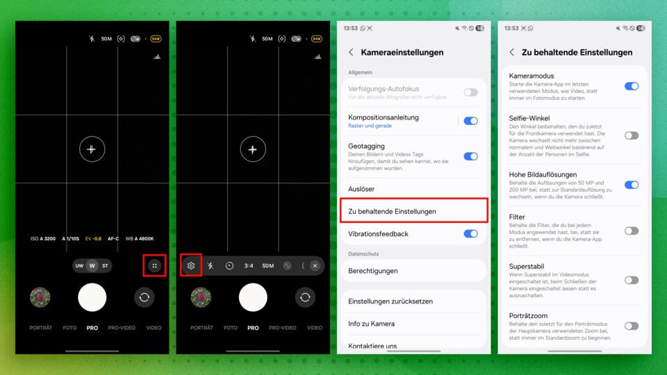 Eine meiner liebsten Optionen, die ich sofort anpasse.