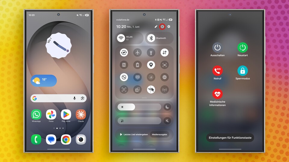 Samsung hat den digitalen Power-Button ähnlich wie Apple beim iPhone platziert. (Bild: Skymakers Design)