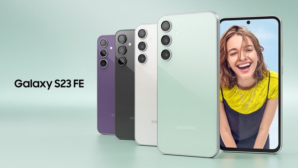 Im Samsung Online-Shop könnt ihr euch das Samsung Galaxy S23 FE in vier schicken Farben holen: Mint, Cream, Graphit und Purple!