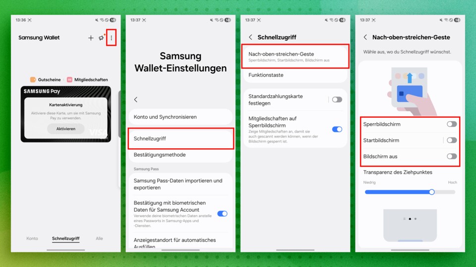 Die Option für den Schnellzugriff findet sich in der App und nicht in den Smartphone-Einstellungen.