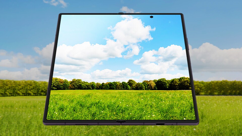 Auch draußen gut lesbar: Das knackige AMOLED-Display des Fold8 kann bis zu 3.000 Nits hell werden!