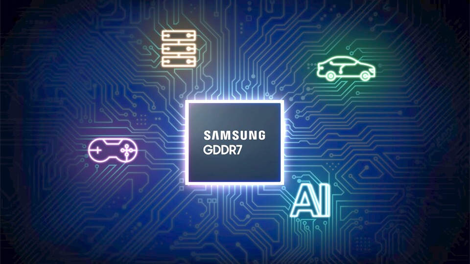 GDDR7-Speicher soll laut Samsung nicht nur in Grafikkarten auftreten. (Quelle: Samsung)