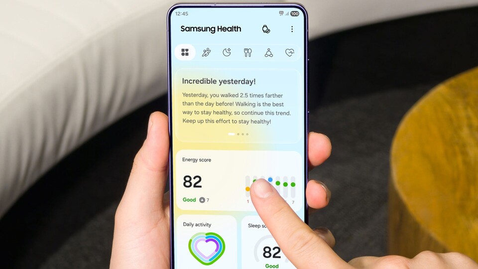 Samsung hat der Health-App endlich ein Update verpasst. Ob mein Schlafverhalten immer noch dem einer Robbe gleicht, wird sich zeigen. (Bild: Samsung)