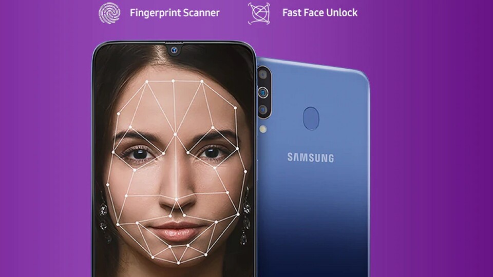 Gesichtserkennung und Fingerabdruck sichern das Samsung M30s. (Bild: Samsung)
