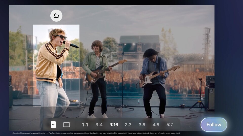 Mit My FanCam kann ein ausgewähltes Motiv in einem Video automatisch verfolgt werden. Das klingt zumindest theoretisch sehr spannend. (Bildquelle: Samsung)