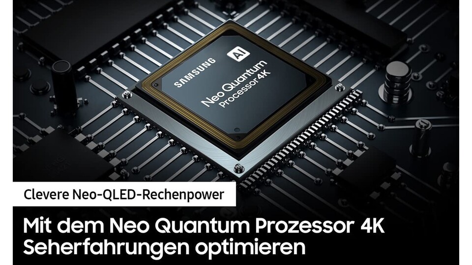 4K Upscaling und Bildverbesserung dank KI: Der Neo Quantum Processor von Samsung wertet euer Fernseherlebnis spürbar auf.