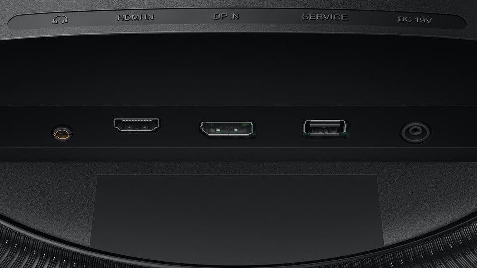 Die Anschlüsse des G5 von Samsung sind zahlreich und umfangreich. Sogar eure Kopfhörer könnt ihr an den Monitor anschließen.