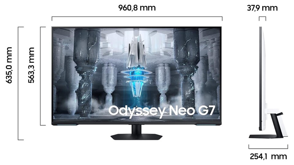 Mit fast 110 cm Diagonale zählt der Neo G7 zu den größten Gaming-Monitoren am Markt – perfektes Terrain, um die 4K-Auflösung so richtig auszukosten!