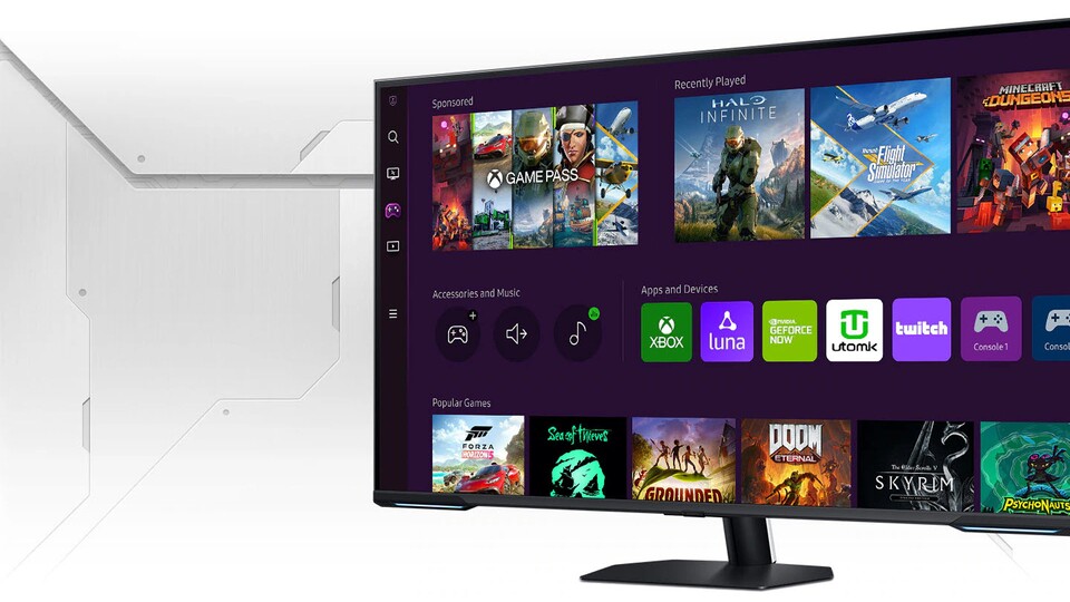Mit dem Samsung Gaming Hub bekommt ihr direkten Zugriff auf verschiedene Game-Streaming-Dienste.