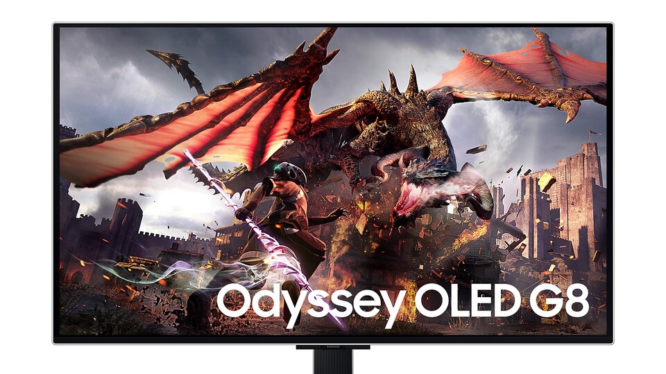Der Samsung Odyssey OLED G8 ist die perfekte Vervollständigung für euer Gaming-Setup an und liefert wunderschöne 4K-Power bei 240Hz.