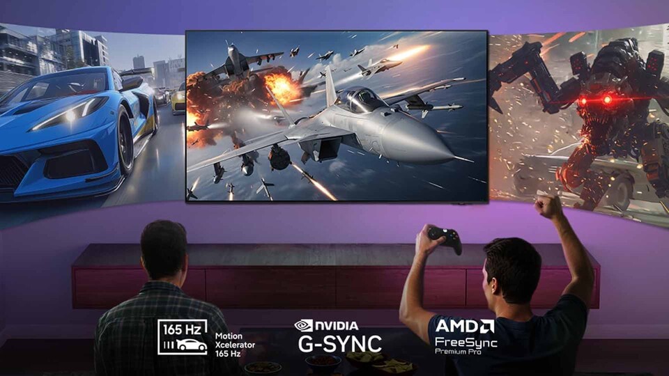 165 Hz, NVIDIA G-SYNC und AMD FreeSync Premium Pro: Der Samsung S90H ist nicht nur für die Konsolen, sondern auch für anspruchsvolle PC-Spieler gerüstet.