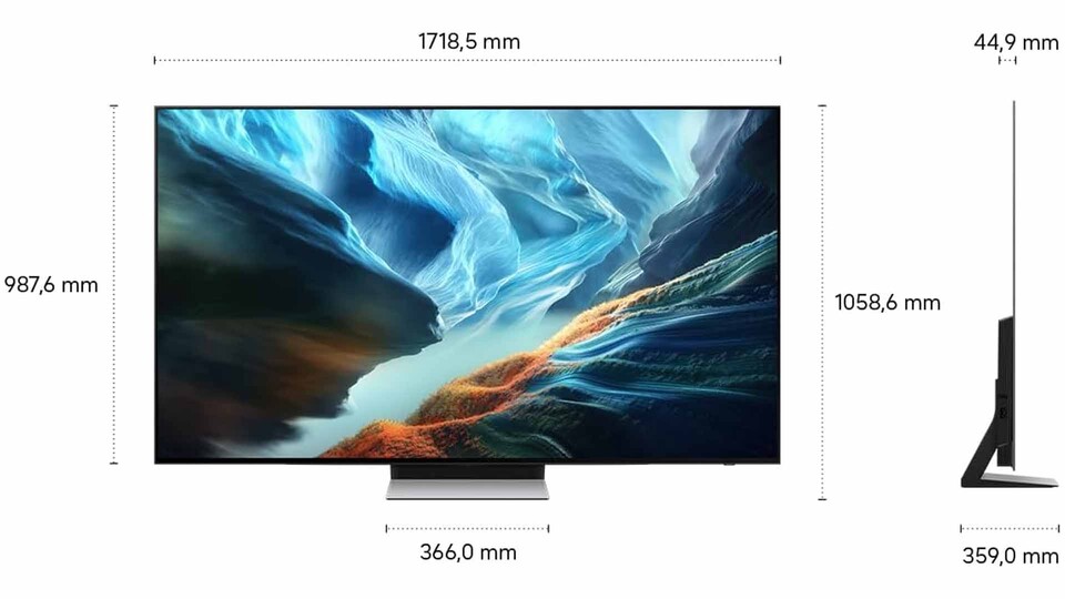Das schlanke LaserSlim-Design lässt den 77-Zoll-Fernseher trotz seiner gewaltigen Bildschirmdiagonale sehr filigran wirken.