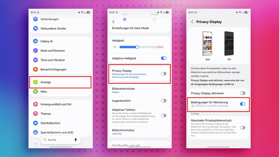 Das Privacy-Display ist das Alleinstellungsmerkmal des Galaxy S26 Ultra – und es funktioniert ausgezeichnet! (Bildquelle: Patrick »Fernando« Schneider)