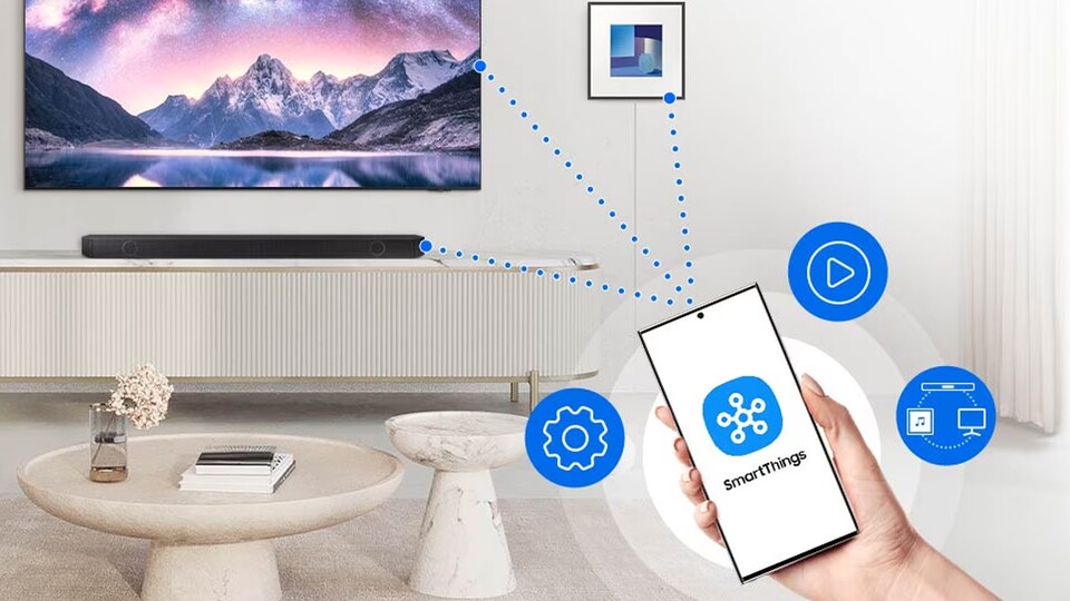 Bluetooth, Smart Home und Apple AirPlay: Die Samsung-Soundbar ist top ausgestattet.