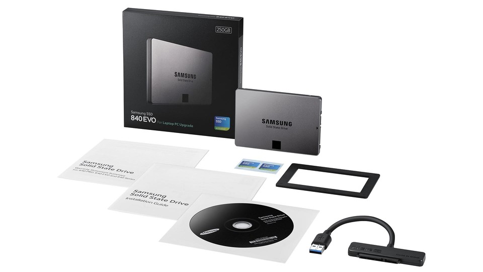 Die Samsung SSD 840 Evo-Serie gibt es auch als Desktop-Kit.
