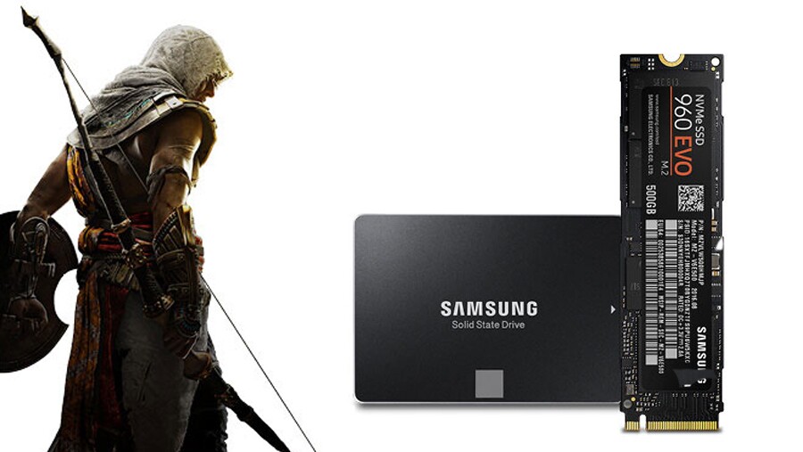 Wenn ihr derzeit eine der ausgewählten SSD-Festplatten von Samsung kauft, bekommt ihr von Alternate Assassin's Creed: Origins kostenlos dazu.