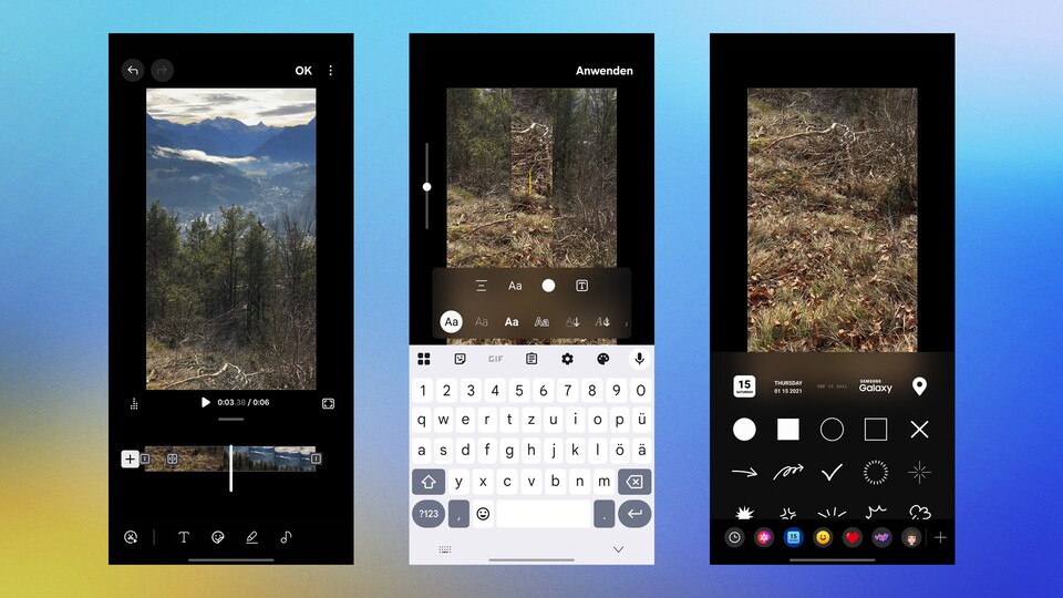 Mit wenigen Handgriffen können Videos bearbeitet werden.