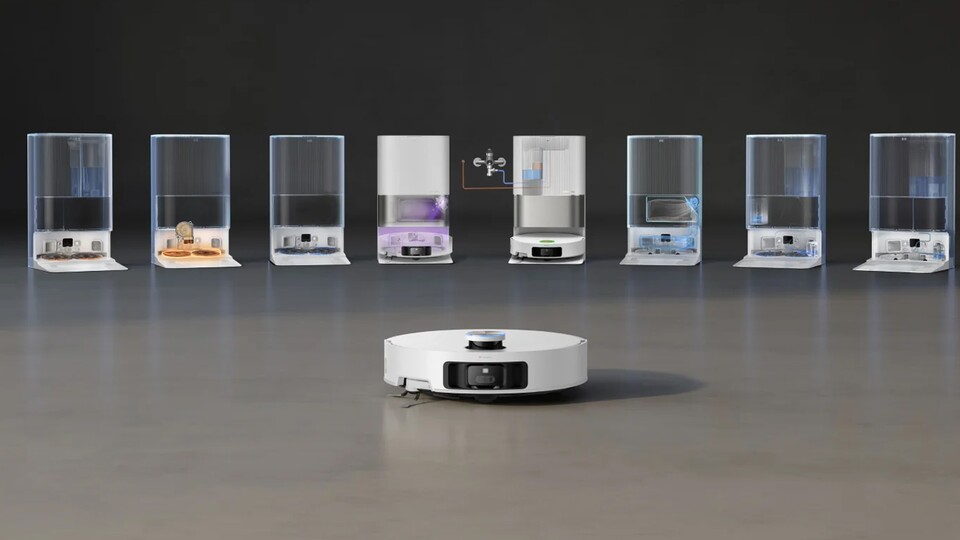 Die besten Stationen für Saugroboter können mittlerweile viel mehr als nur Absaugen: Die füllen Wasser nach, waschen die Wischmopps mit Heißwasser, trocknen mit Heißluft, desinfizieren das schmutzige Wasser und pumpen dieses ab.