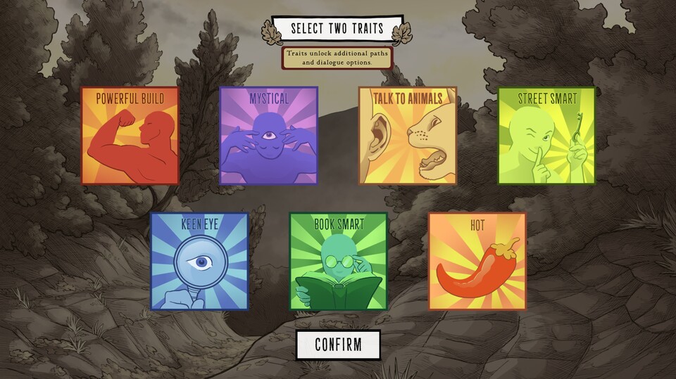 Zu Beginn des Spiels haben wir die Wahl zwischen mehreren Fähigkeiten