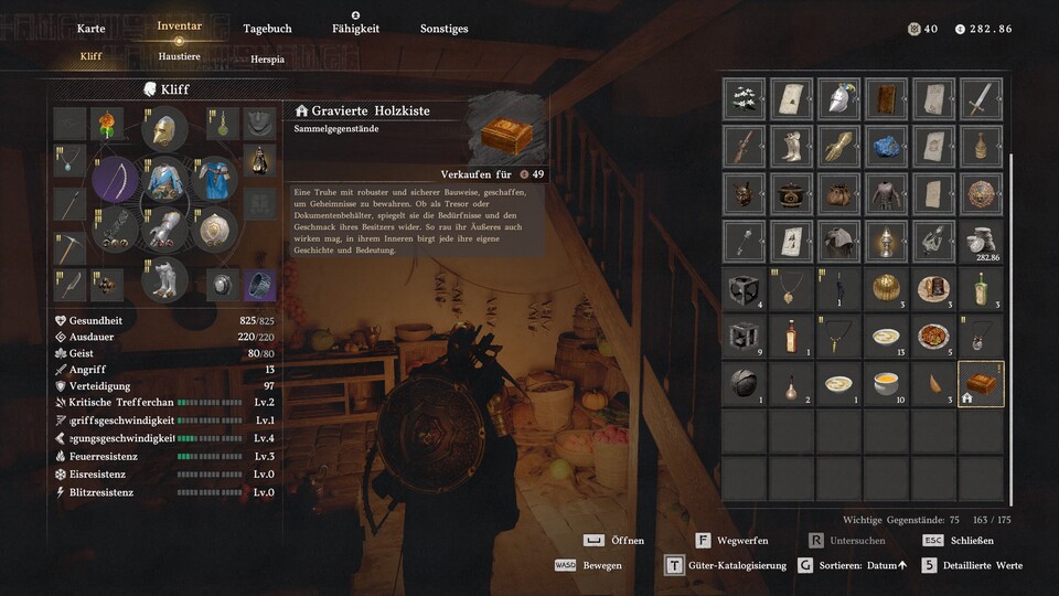Kästchen, die als Hausdeko markiert sind, kann man im Inventar öffnen. Zum Teil erwartet euch darin ordentlich Kohle.