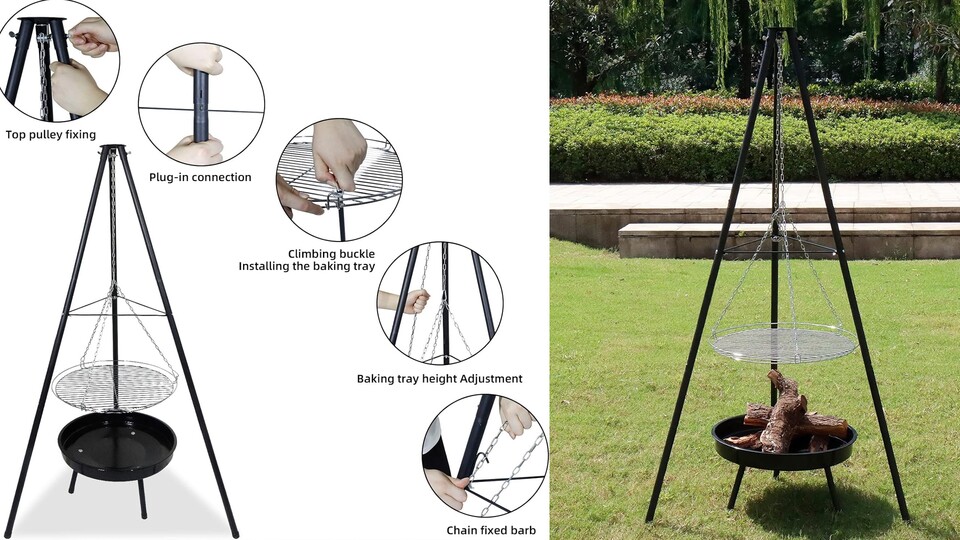 Feuerschale und Grill in einem - endlich mal wieder auf offenem Feuer grillen oder kochen.