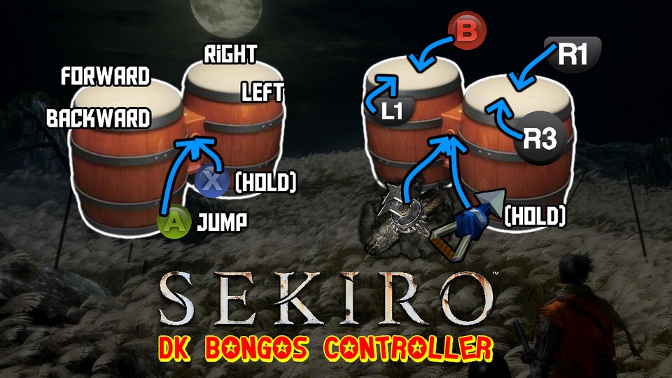 Die Bongo-Steuerung in Sekiro, Bildquelle: ATwerkingYoshi